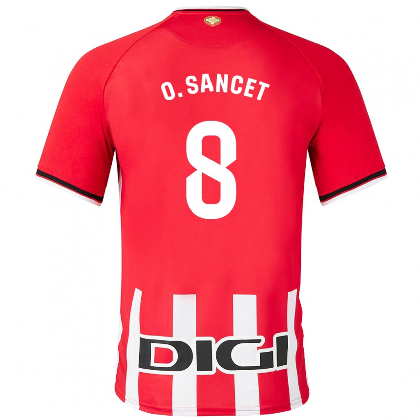 Enfant Football Maillot Oihan Sancet #8 Rouge Tenues Domicile 2023/24 Canada