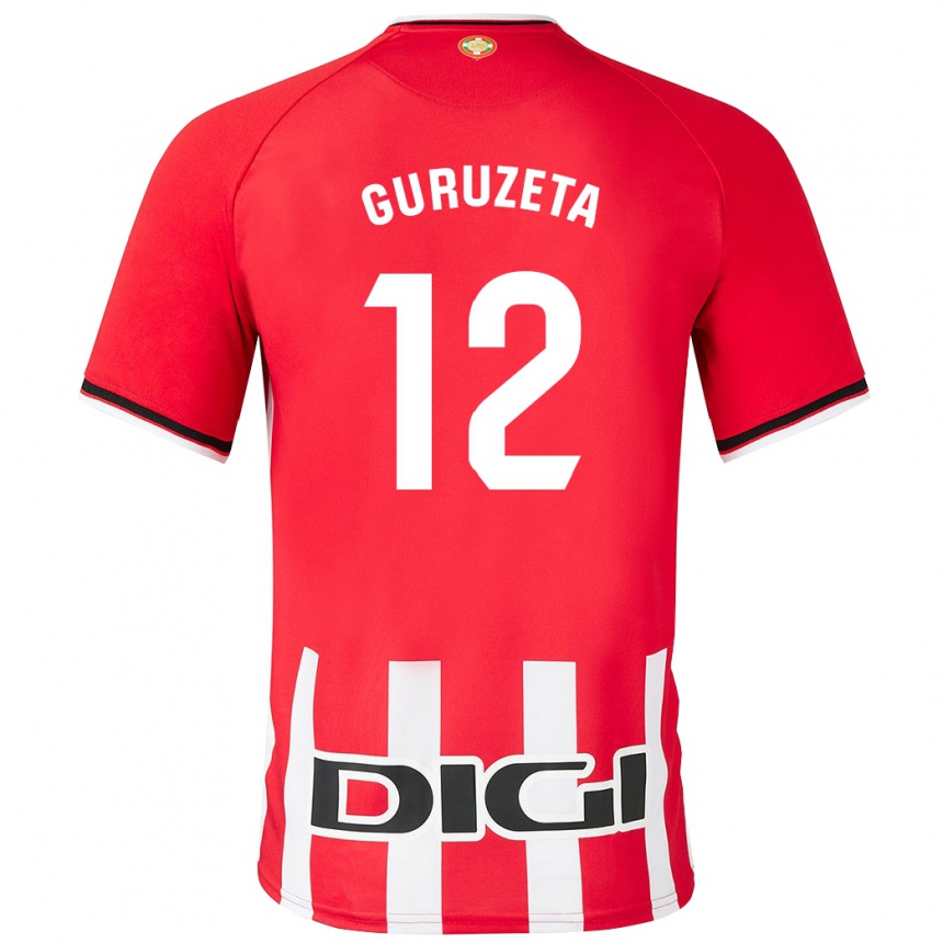 Kids Football Gorka Guruzeta #12 Red Home Jersey 2023/24 T-Shirt Canada