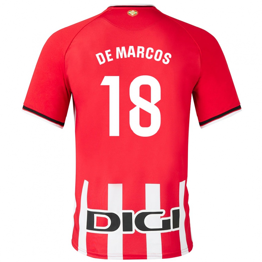 Kids Football Óscar De Marcos #18 Red Home Jersey 2023/24 T-Shirt Canada