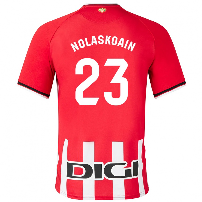 Kids Football Peru Nolaskoain #23 Red Home Jersey 2023/24 T-Shirt Canada