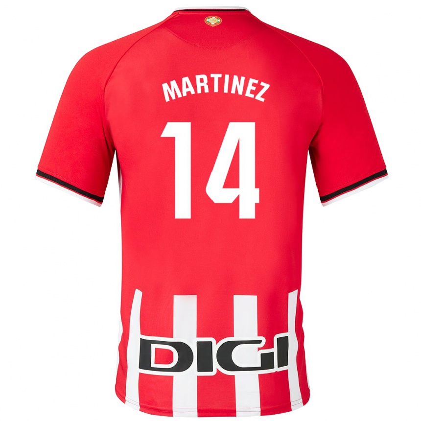 Kids Football Pablo Martínez #14 Red Home Jersey 2023/24 T-Shirt Canada