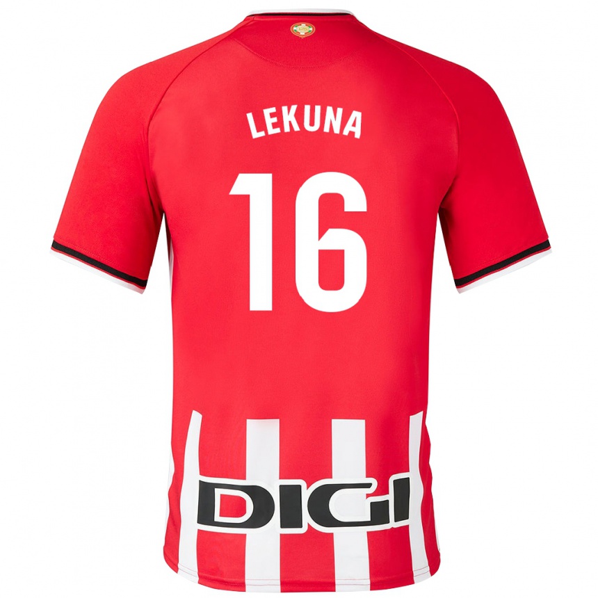 Kids Football Adrián Lekuna #16 Red Home Jersey 2023/24 T-Shirt Canada