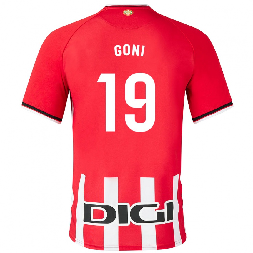 Kids Football Marcos Goñi #19 Red Home Jersey 2023/24 T-Shirt Canada