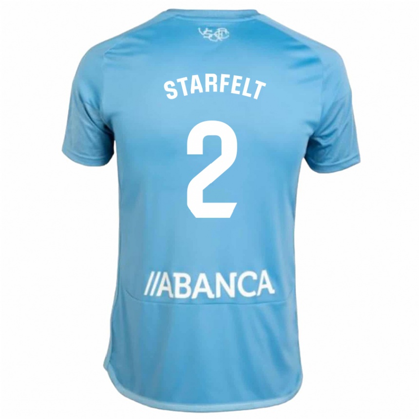 Kids Football Carl Starfelt #2 Blue Home Jersey 2023/24 T-Shirt Canada