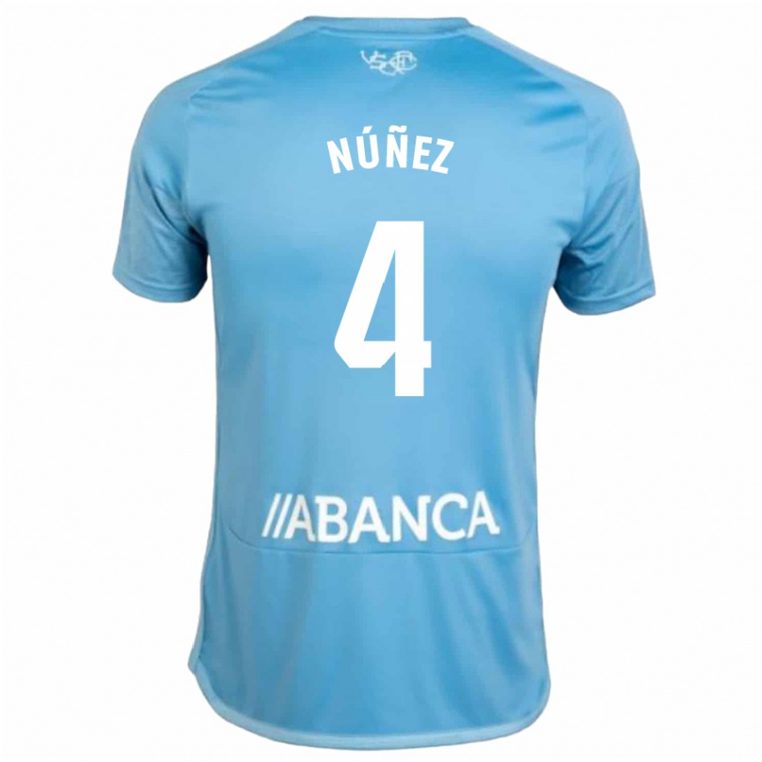 Kids Football Unai Núñez #4 Blue Home Jersey 2023/24 T-Shirt Canada