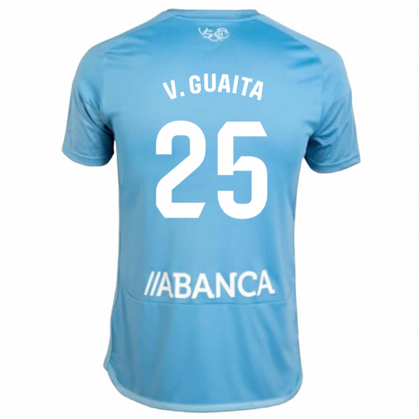 Kids Football Vicente Guaita #25 Blue Home Jersey 2023/24 T-Shirt Canada