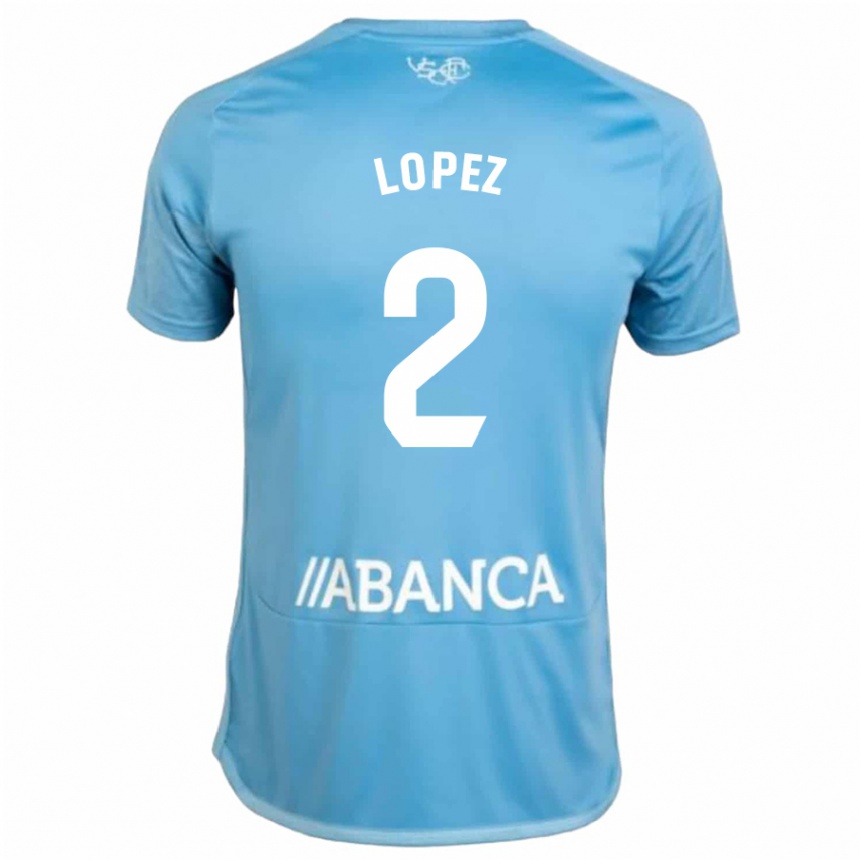 Kids Football Iván López #2 Blue Home Jersey 2023/24 T-Shirt Canada