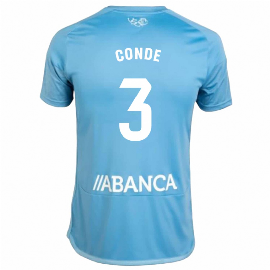 Kids Football Martín Conde #3 Blue Home Jersey 2023/24 T-Shirt Canada