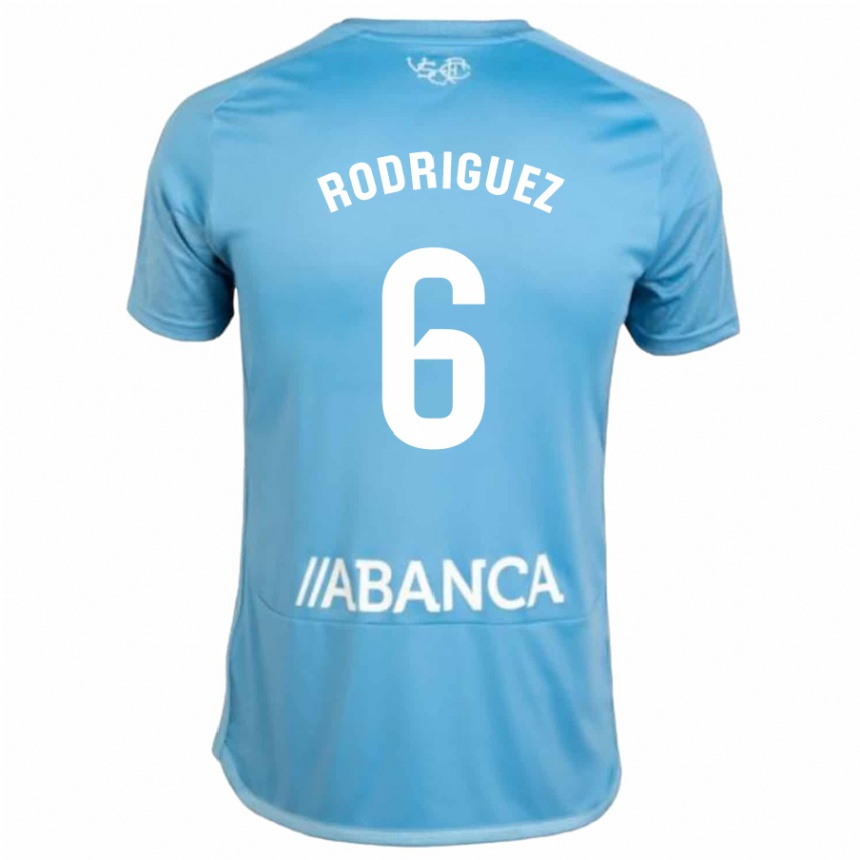 Kids Football Damián Rodríguez #6 Blue Home Jersey 2023/24 T-Shirt Canada