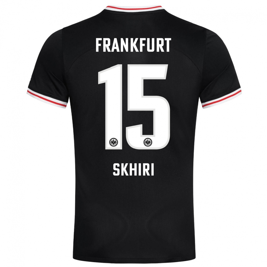 Kids Football Ellyes Skhiri #15 Black Away Jersey 2023/24 T-Shirt Canada