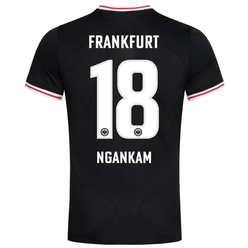 Kids Football Jessic Ngankam #18 Black Away Jersey 2023/24 T-Shirt Canada