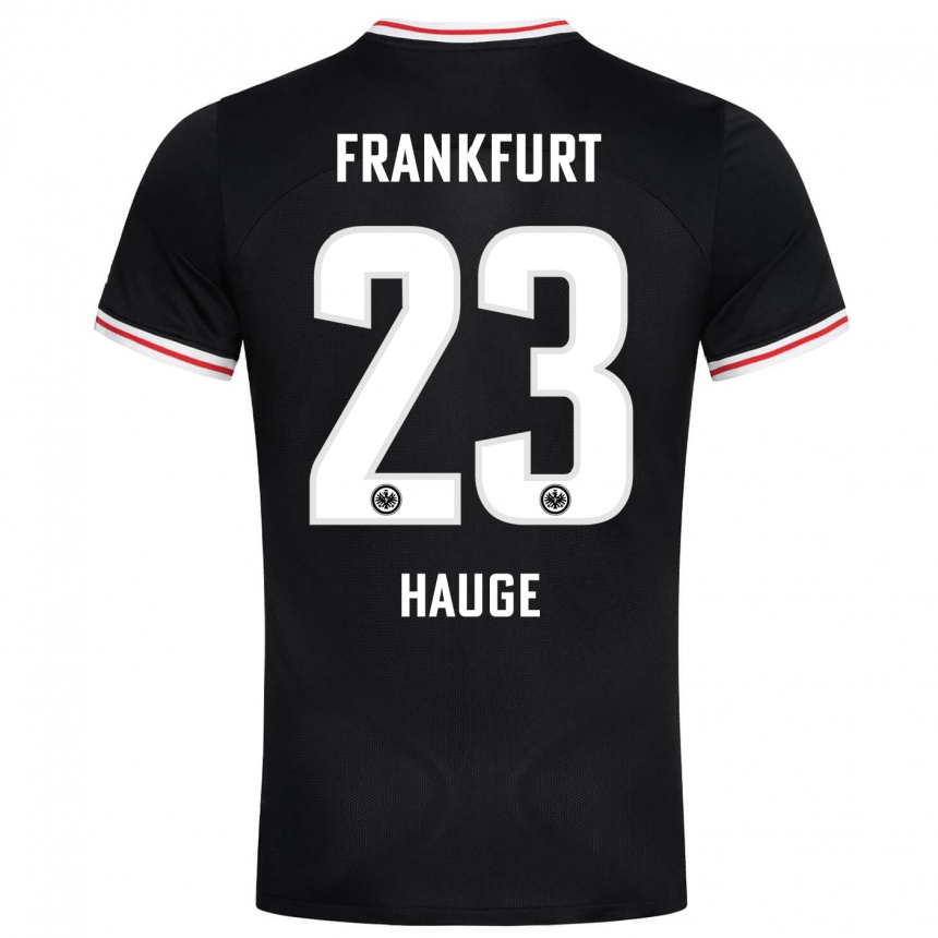 Kids Football Jens Petter Hauge #23 Black Away Jersey 2023/24 T-Shirt Canada