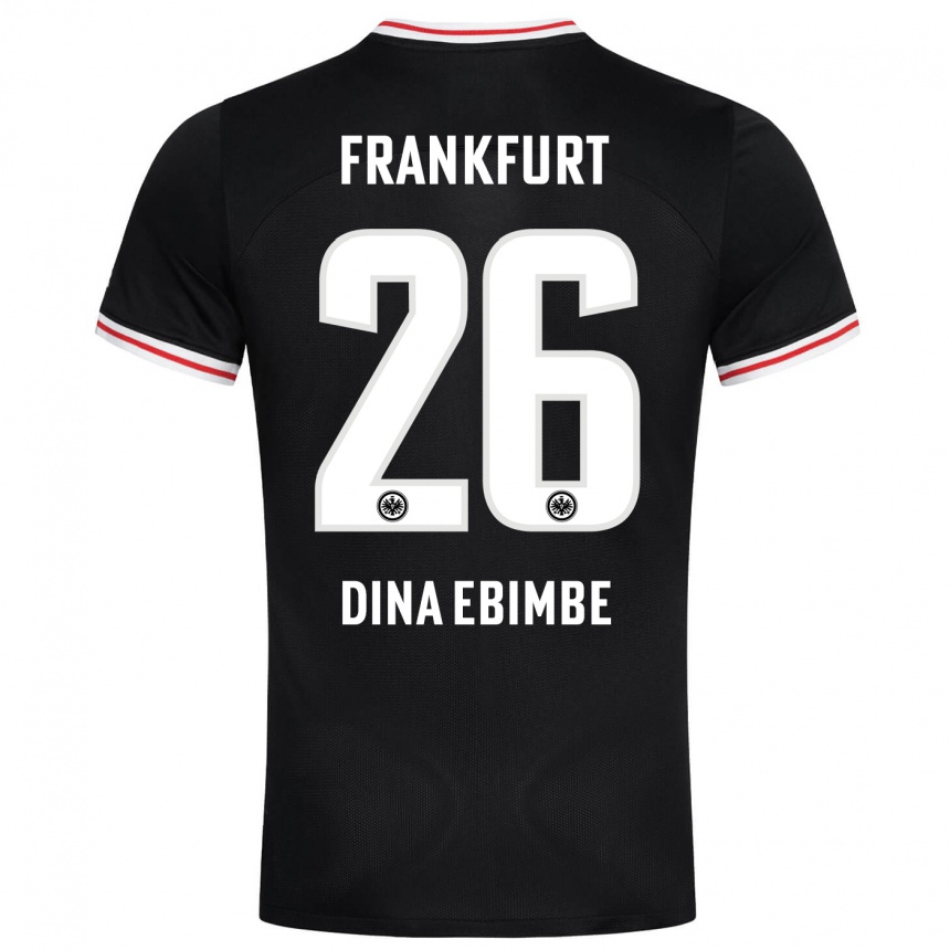 Kids Football Junior Dina Ebimbe #26 Black Away Jersey 2023/24 T-Shirt Canada