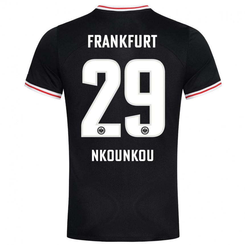 Kids Football Niels Nkounkou #29 Black Away Jersey 2023/24 T-Shirt Canada