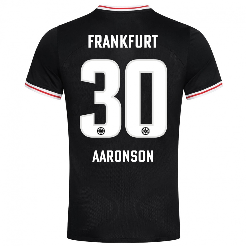 Kids Football Paxten Aaronson #30 Black Away Jersey 2023/24 T-Shirt Canada