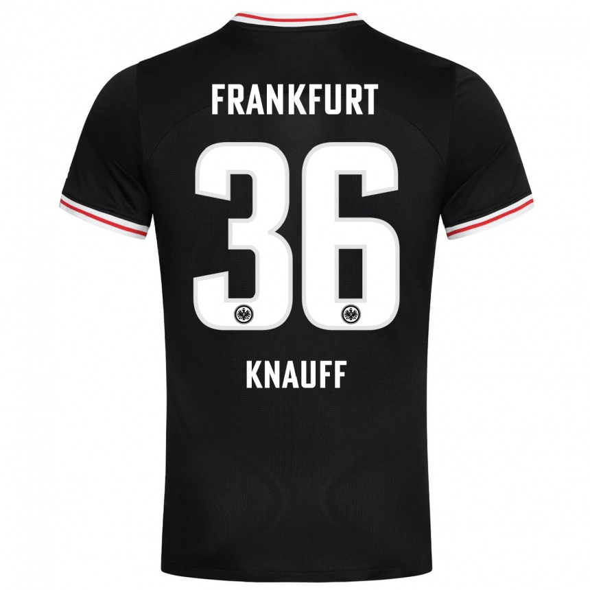 Kids Football Ansgar Knauff #36 Black Away Jersey 2023/24 T-Shirt Canada