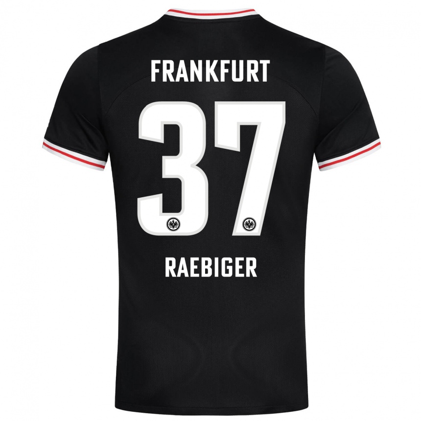 Kids Football Sidney Raebiger #37 Black Away Jersey 2023/24 T-Shirt Canada