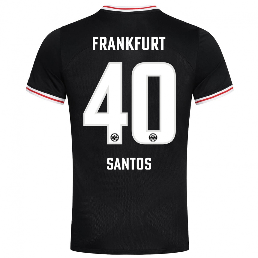 Kids Football Kauã Santos #40 Black Away Jersey 2023/24 T-Shirt Canada