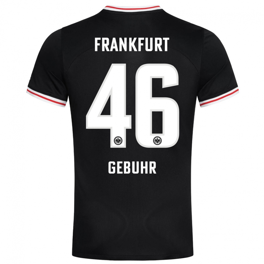 Kids Football Dario Gebuhr #46 Black Away Jersey 2023/24 T-Shirt Canada