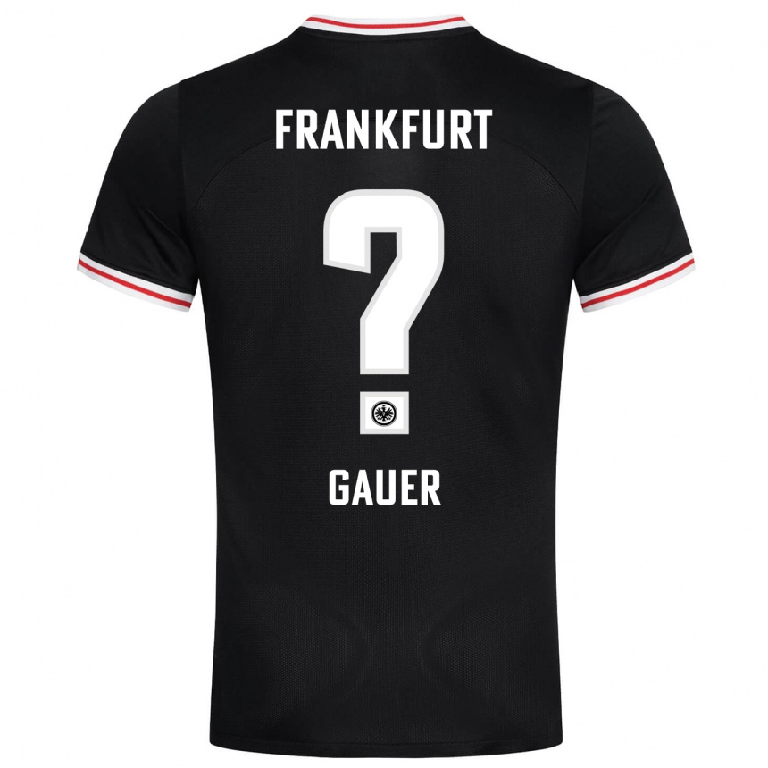 Kids Football Luke Gauer #0 Black Away Jersey 2023/24 T-Shirt Canada