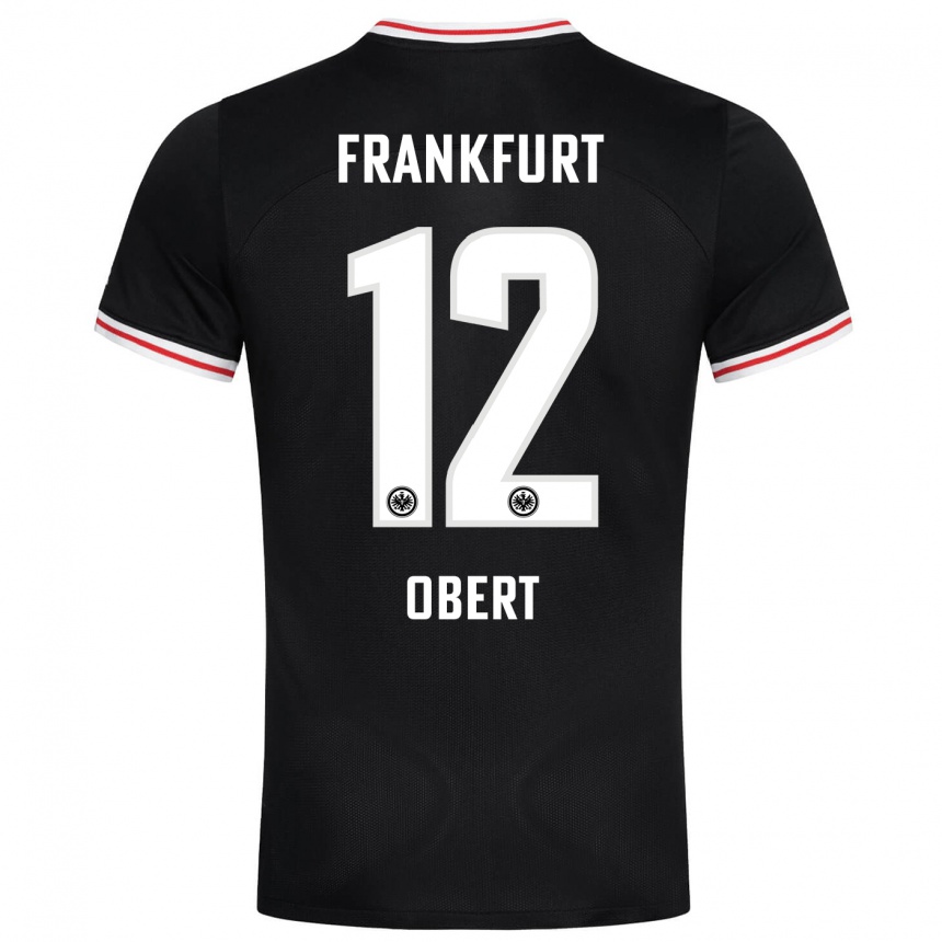 Kids Football Yuriy Obert #12 Black Away Jersey 2023/24 T-Shirt Canada