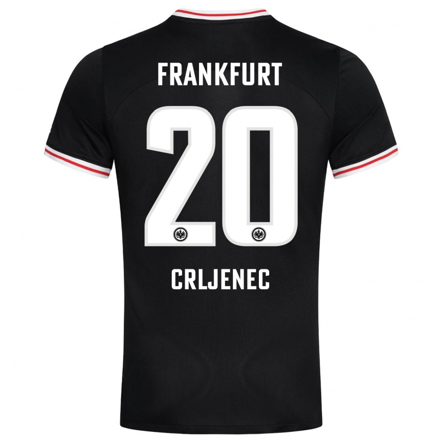 Kids Football Dominik Crljenec #20 Black Away Jersey 2023/24 T-Shirt Canada