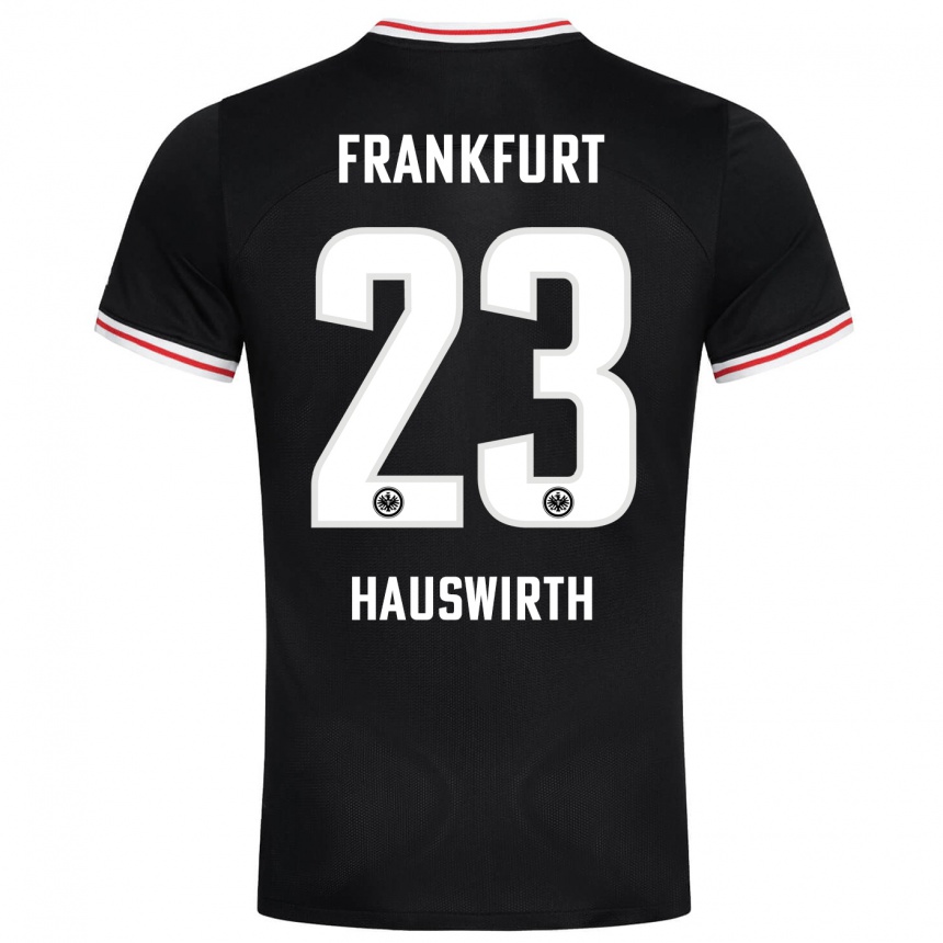 Enfant Football Maillot Max Hauswirth #23 Noir Tenues Extérieur 2023/24 Canada