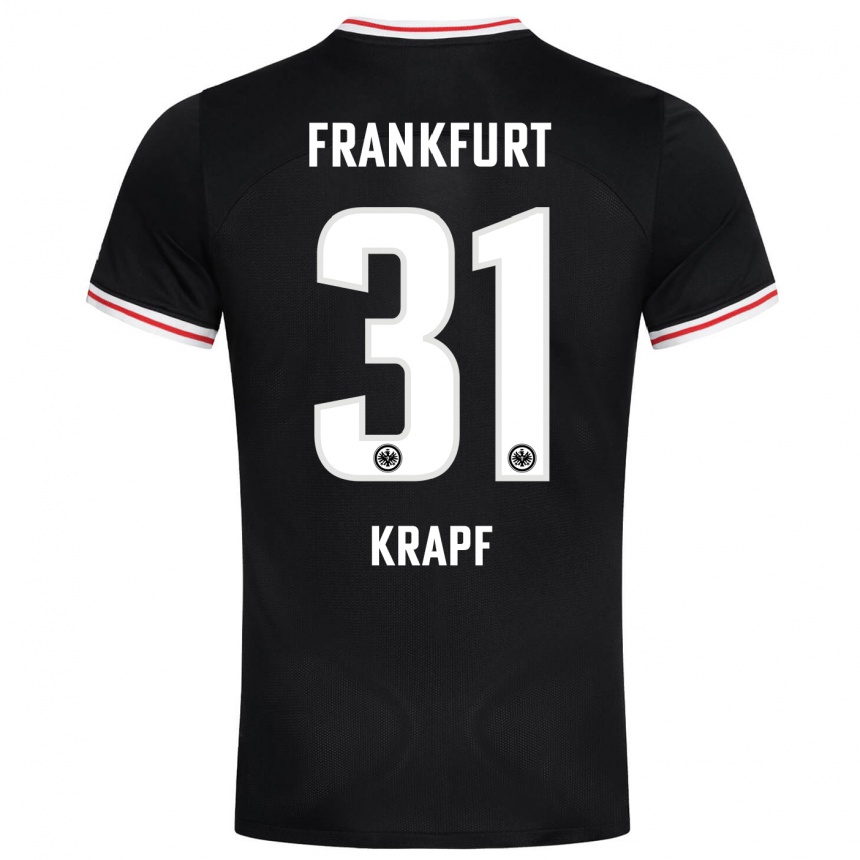 Kids Football Maximilian Krapf #31 Black Away Jersey 2023/24 T-Shirt Canada