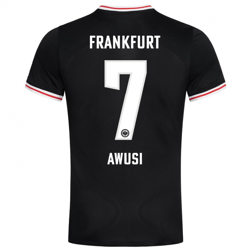 Kids Football Junior Awusi #7 Black Away Jersey 2023/24 T-Shirt Canada