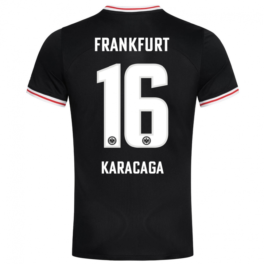 Kids Football Tom Karacaga #16 Black Away Jersey 2023/24 T-Shirt Canada