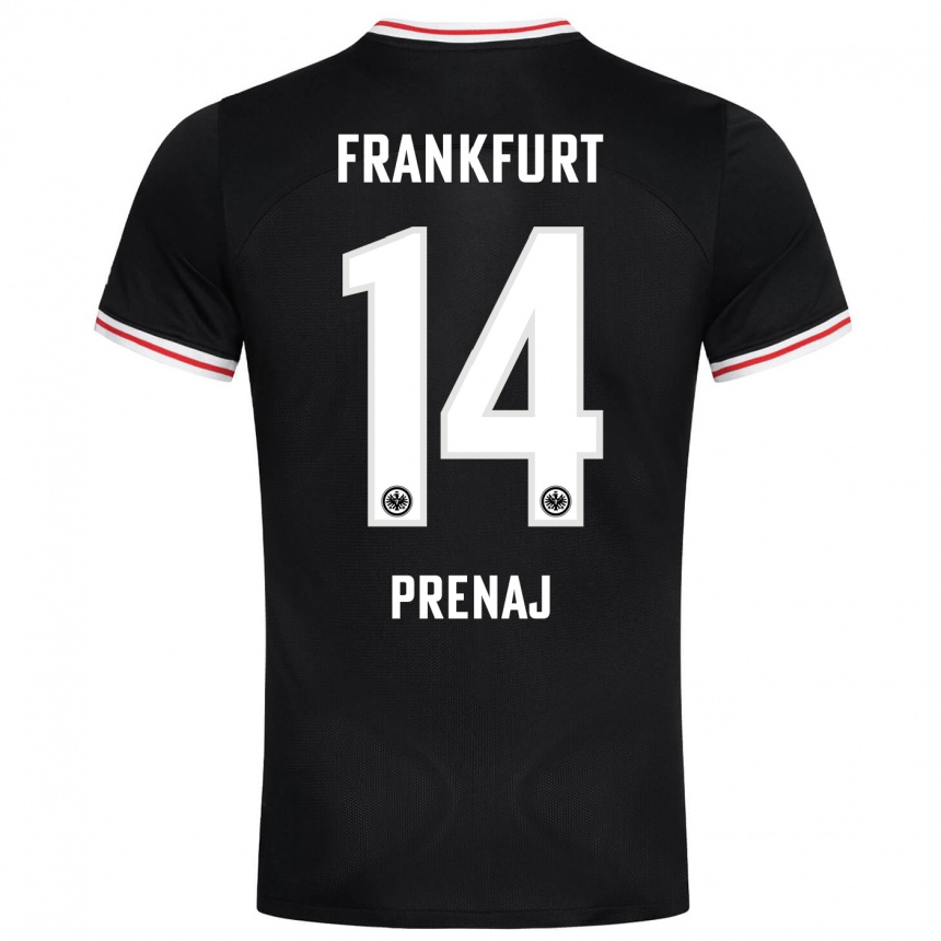 Kids Football Christian Prenaj #14 Black Away Jersey 2023/24 T-Shirt Canada