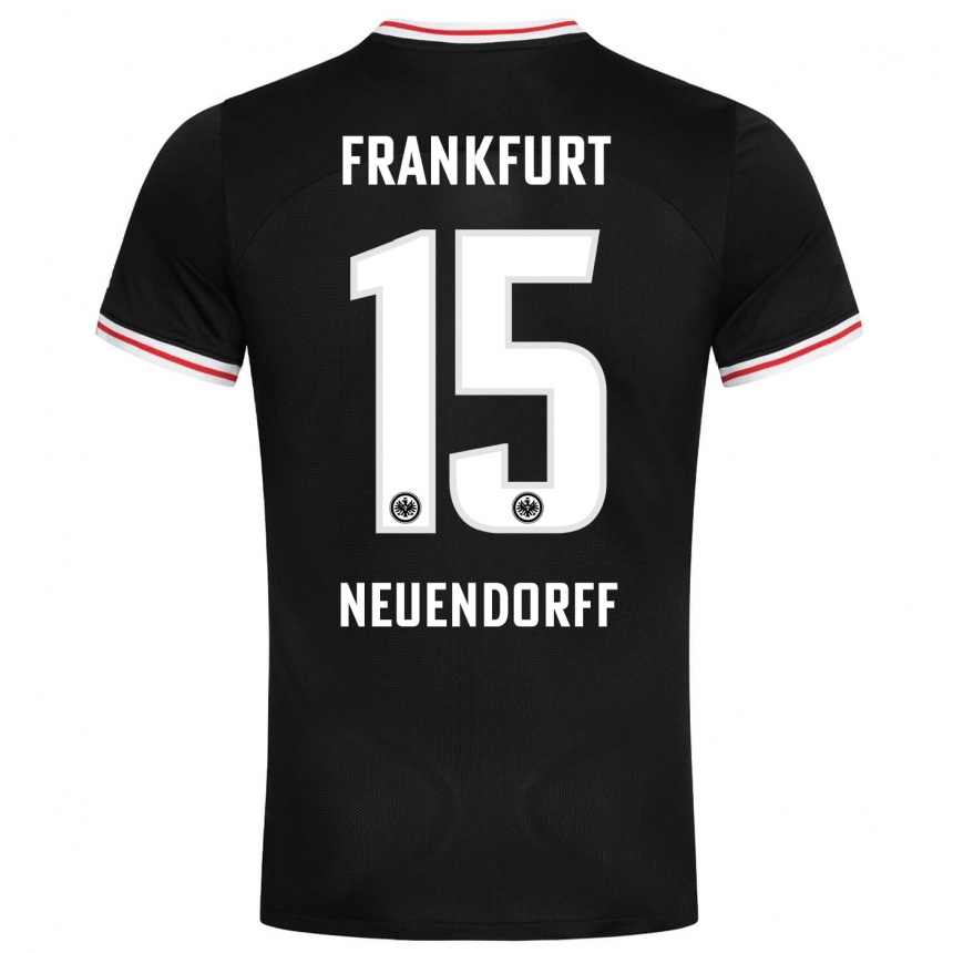 Kids Football Nilo Neuendorff #15 Black Away Jersey 2023/24 T-Shirt Canada