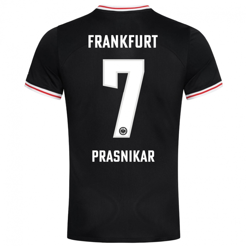 Kids Football Lara Prašnikar #7 Black Away Jersey 2023/24 T-Shirt Canada