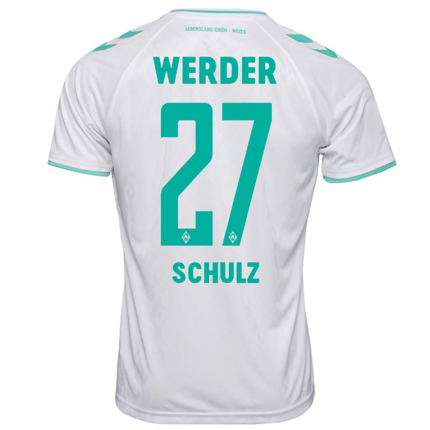 Enfant Football Maillot Ole Schulz #27 Blanc Tenues Extérieur 2023/24 Canada