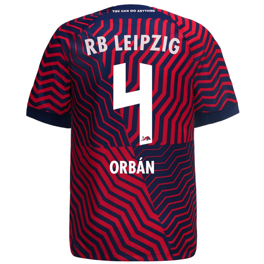 Kids Football Willi Orbán #4 Blue Red Away Jersey 2023/24 T-Shirt Canada