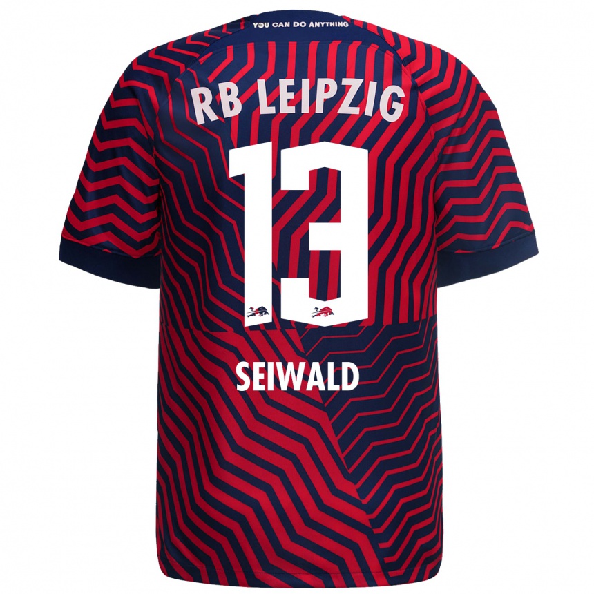 Enfant Football Maillot Nicolas Seiwald #13 Bleu Rouge Tenues Extérieur 2023/24 Canada