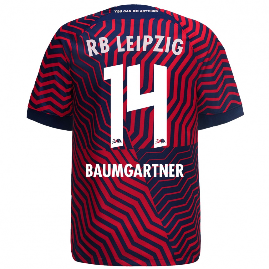 Enfant Football Maillot Christoph Baumgartner #14 Bleu Rouge Tenues Extérieur 2023/24 Canada