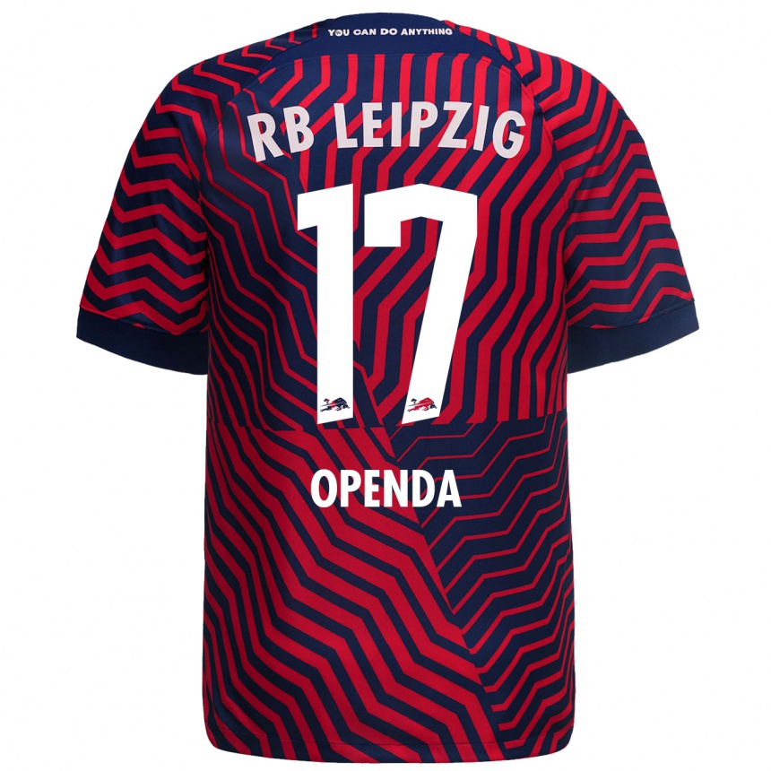 Enfant Football Maillot Loïs Openda #17 Bleu Rouge Tenues Extérieur 2023/24 Canada