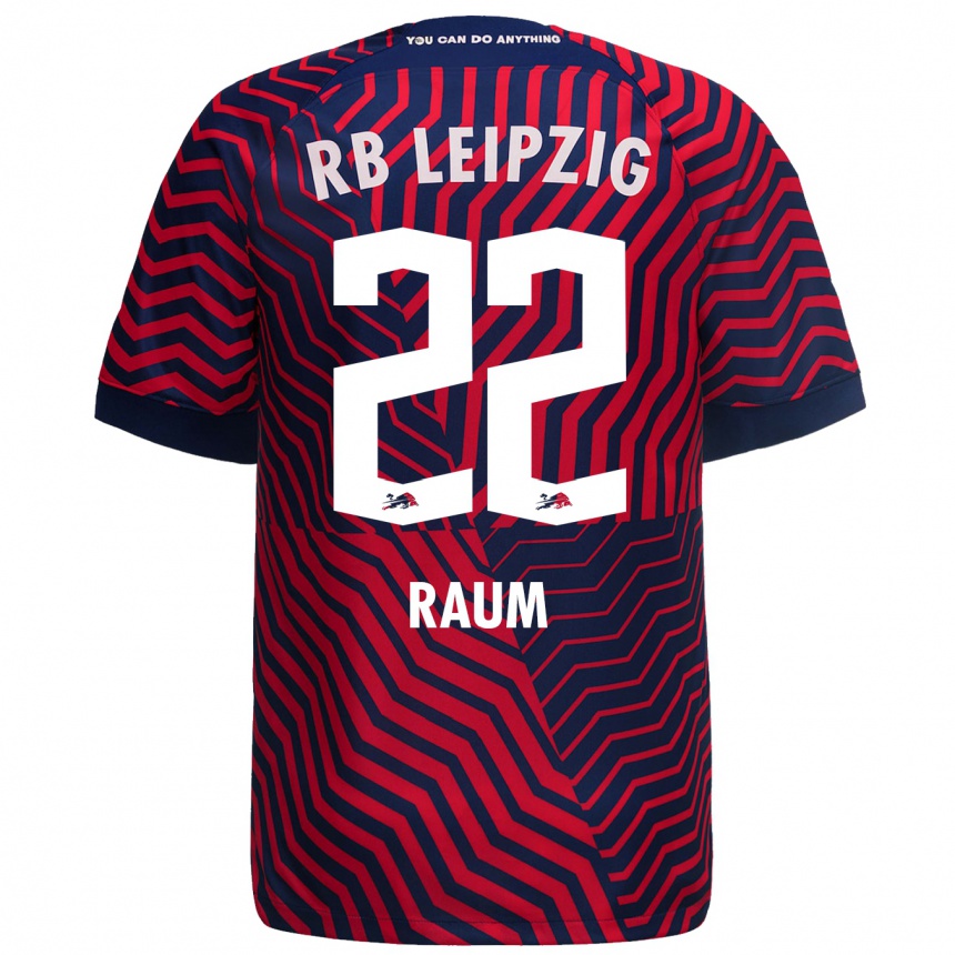 Enfant Football Maillot David Raum #22 Bleu Rouge Tenues Extérieur 2023/24 Canada