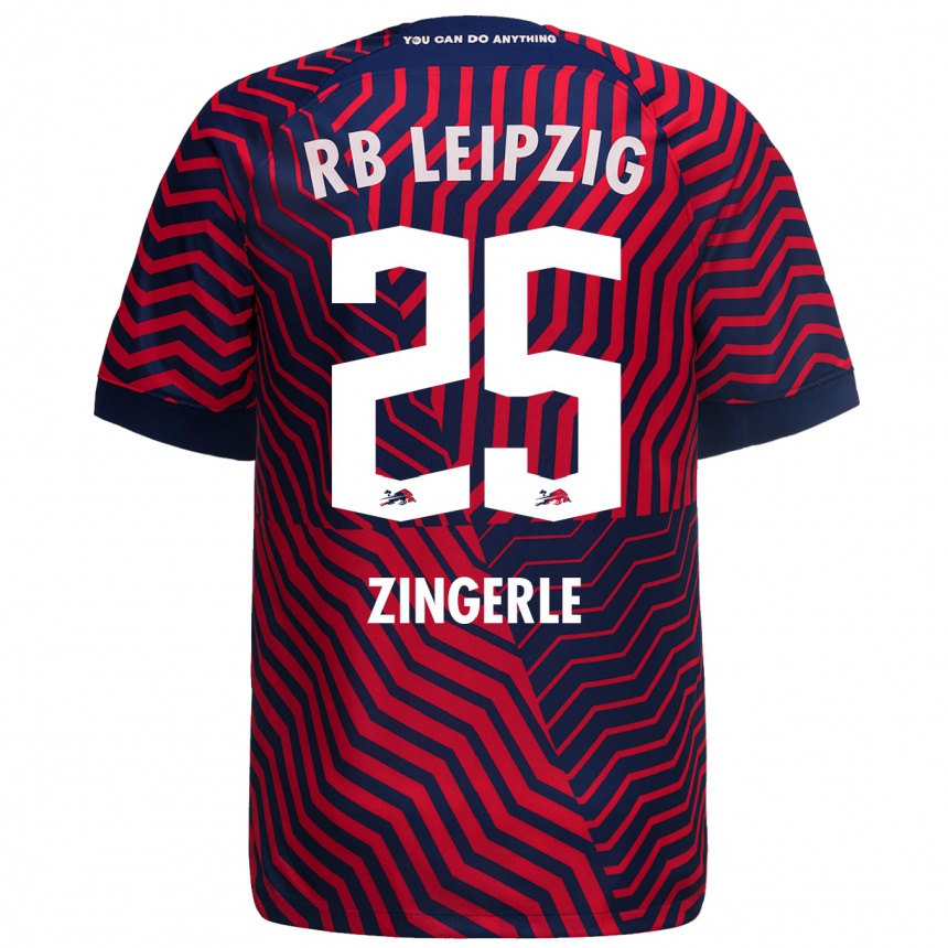 Enfant Football Maillot Leopold Zingerle #25 Bleu Rouge Tenues Extérieur 2023/24 Canada