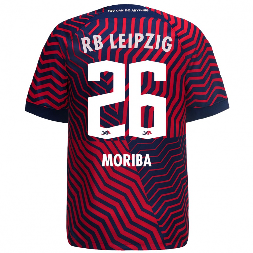 Enfant Football Maillot Ilaix Moriba #26 Bleu Rouge Tenues Extérieur 2023/24 Canada