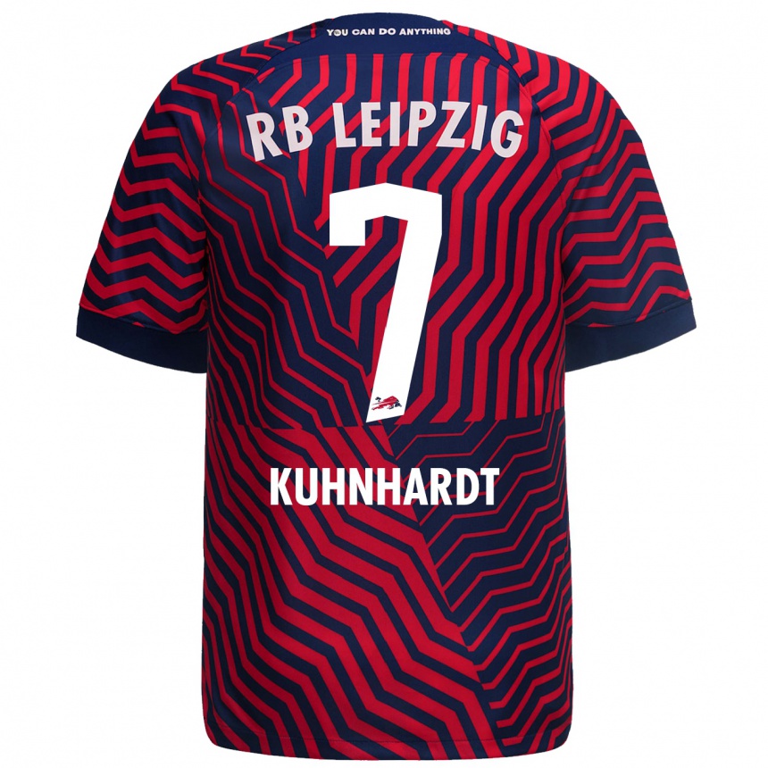 Kids Football Paul Kühnhardt #7 Blue Red Away Jersey 2023/24 T-Shirt Canada