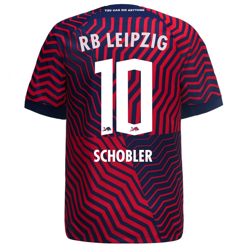 Enfant Football Maillot Laurin Schößler #10 Bleu Rouge Tenues Extérieur 2023/24 Canada