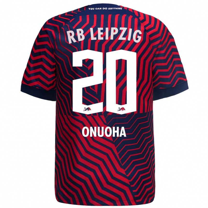 Kids Football Chilohem Onuoha #20 Blue Red Away Jersey 2023/24 T-Shirt Canada