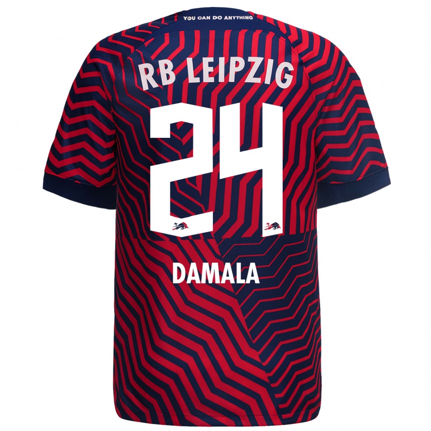 Kids Football Bilal Damala #24 Blue Red Away Jersey 2023/24 T-Shirt Canada