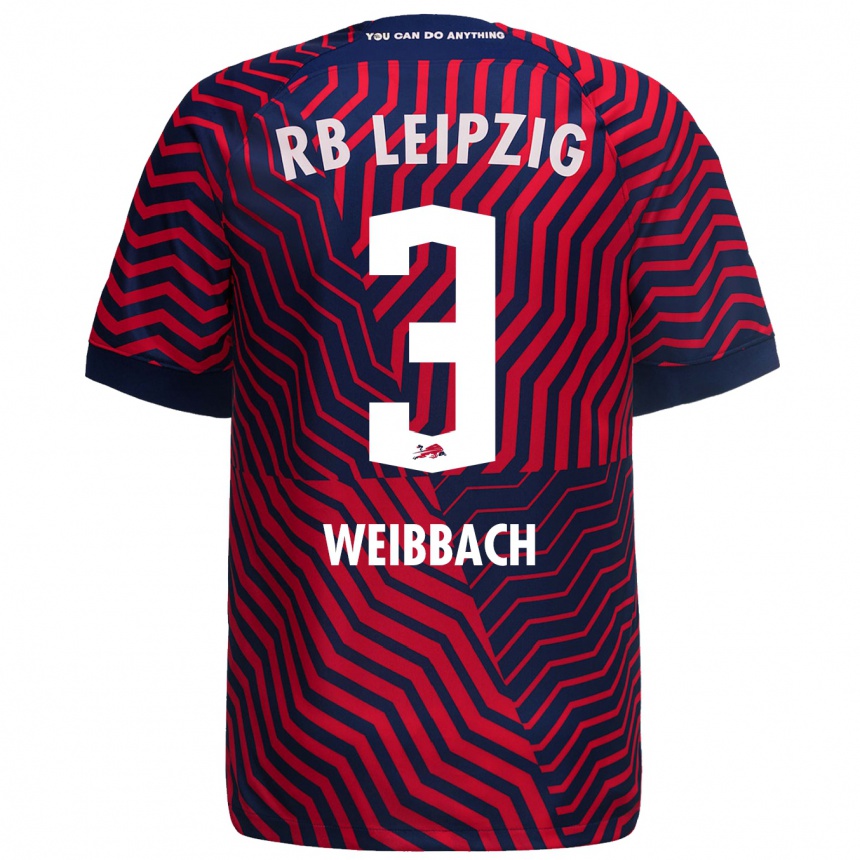 Enfant Football Maillot Noah Weißbach #3 Bleu Rouge Tenues Extérieur 2023/24 Canada