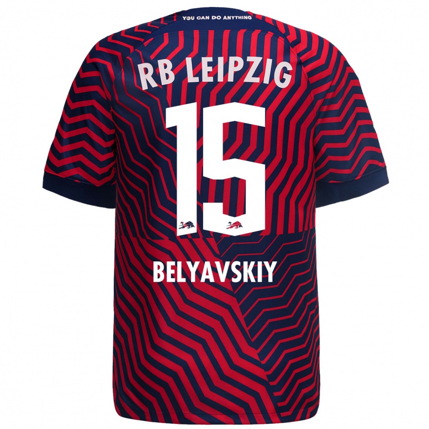 Kids Football David Belyavskiy #15 Blue Red Away Jersey 2023/24 T-Shirt Canada