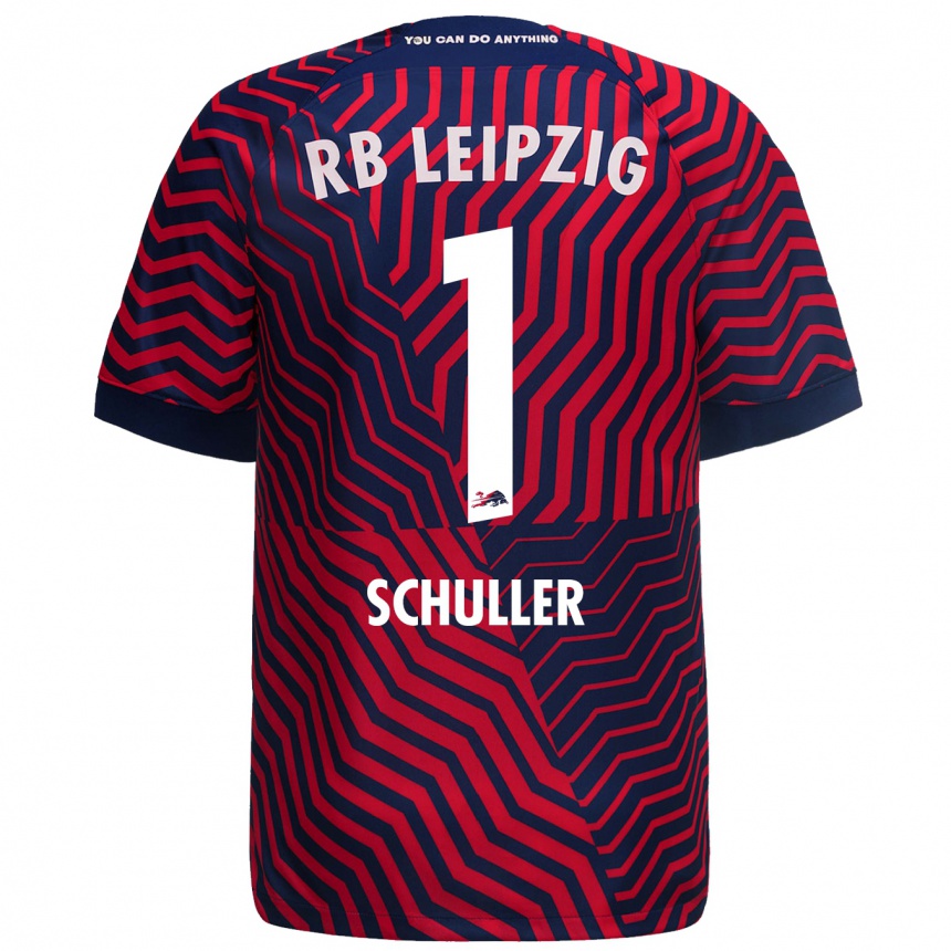 Kids Football Gina Schüller #1 Blue Red Away Jersey 2023/24 T-Shirt Canada