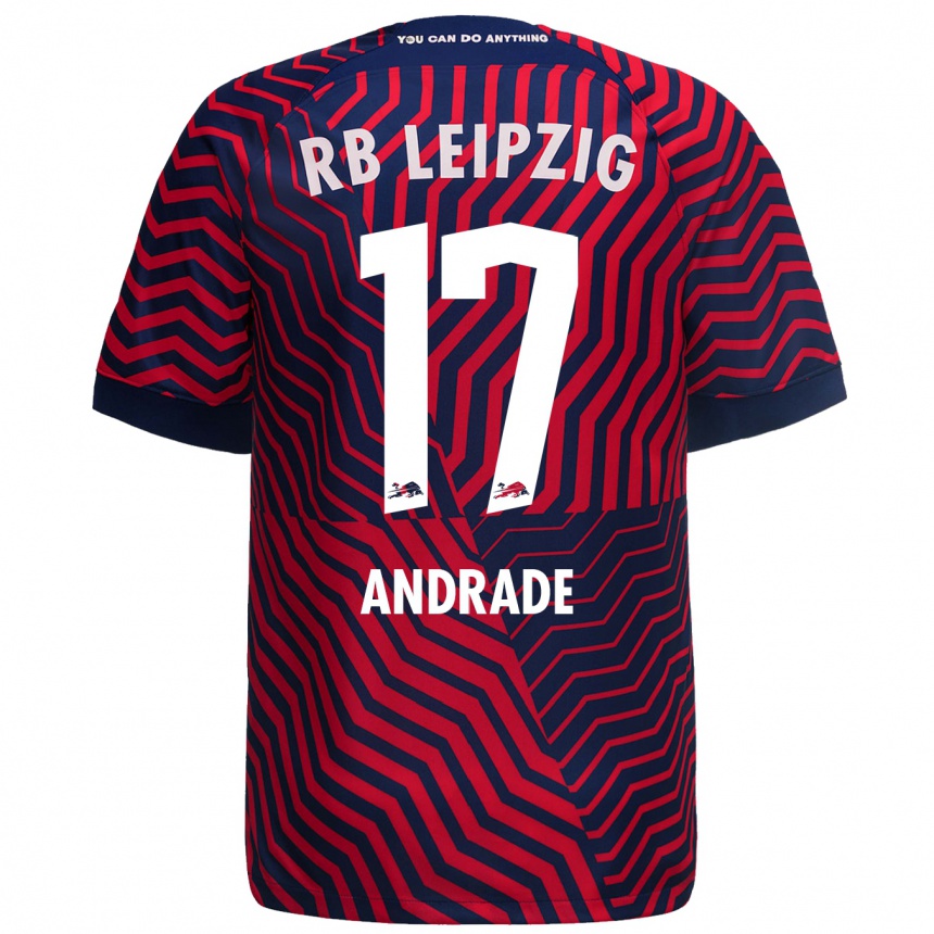 Enfant Football Maillot Lydia Andrade #17 Bleu Rouge Tenues Extérieur 2023/24 Canada