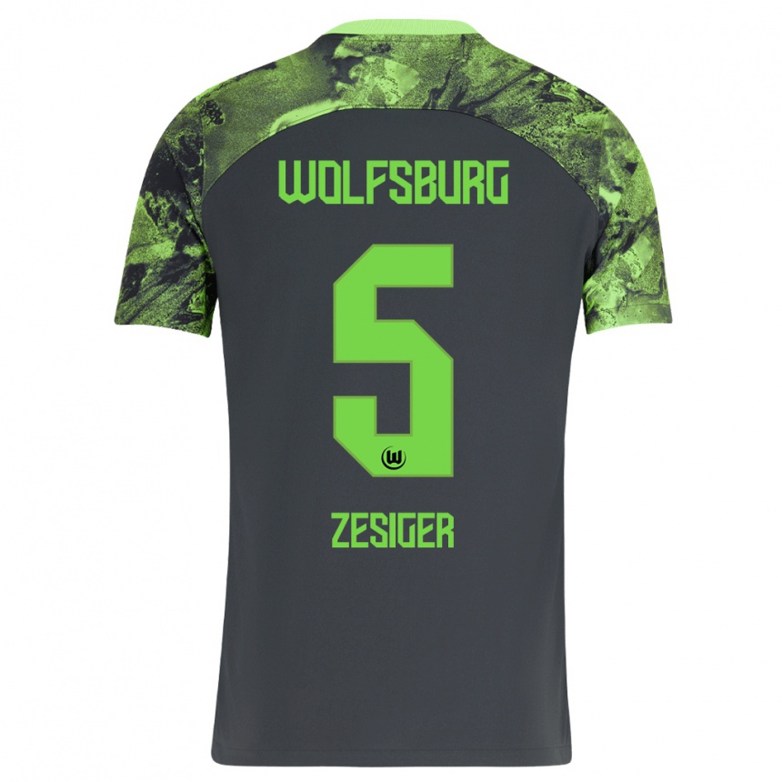 Enfant Football Maillot Cédric Zesiger #5 Gris Foncé Tenues Extérieur 2023/24 Canada